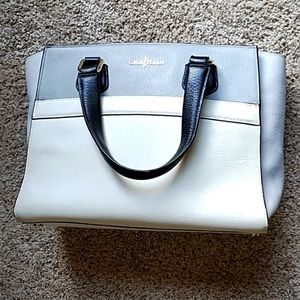 Cole Haan greatly white black leather bag